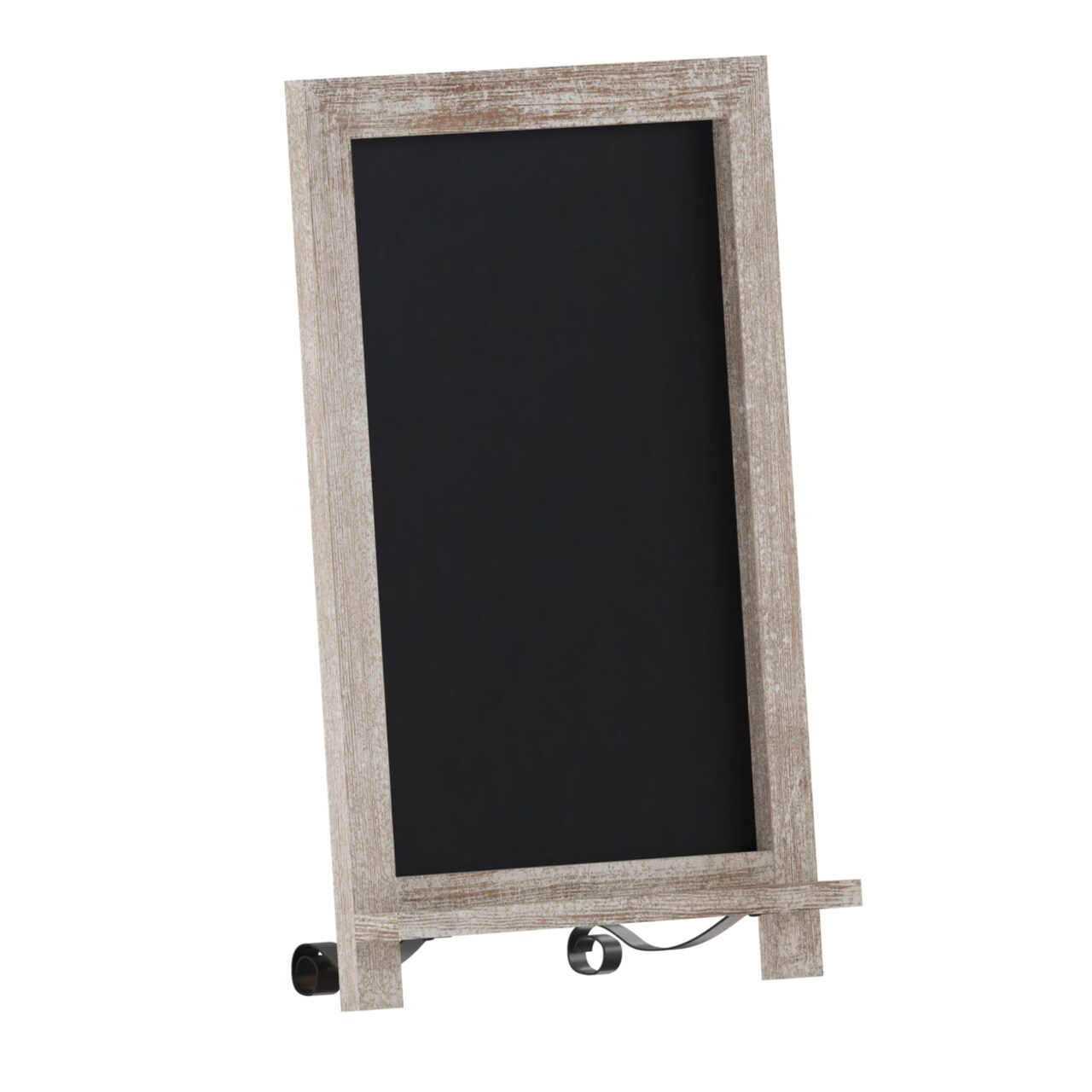 Flash Furniture Magnetic Chalkboard, Distressed Gray Wood Frame, Metal Scrolled Legs